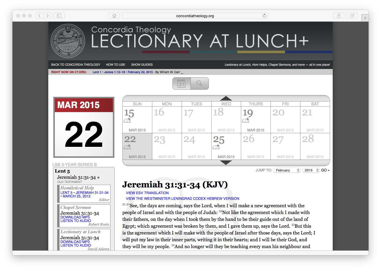 Lectionary@Lunch Live in the Spring