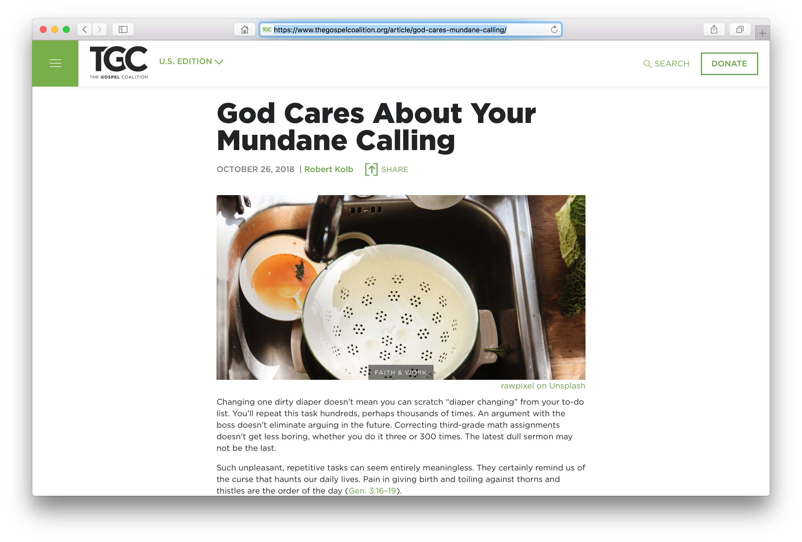 ICYMI: Bob Kolb Writes at the Gospel Coalition