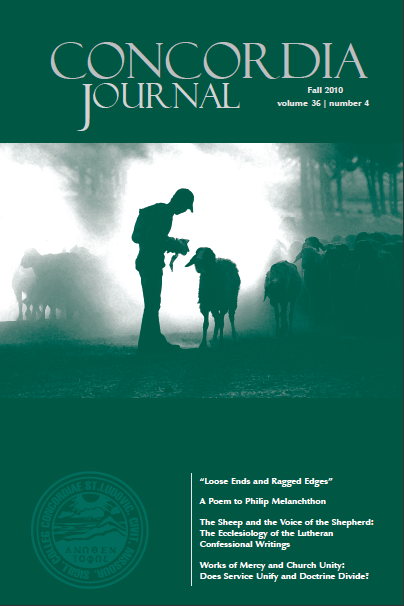 Fall 2010 CONCORDIA JOURNAL sneak peek
